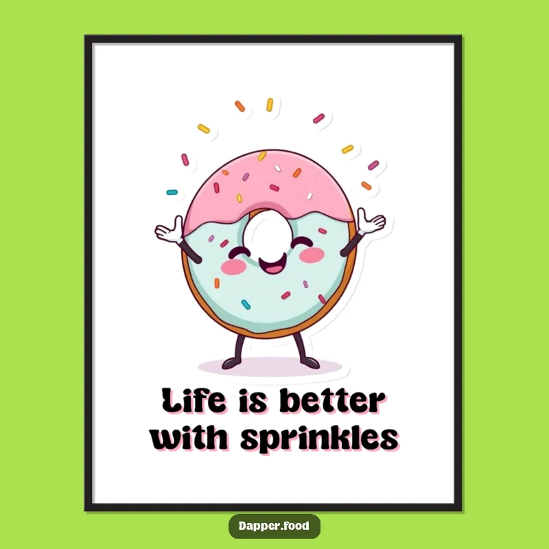 Free Printable Funny Donut Wall Art - Juggling Sprinkles, Downloadable Sweet Treat Decor!