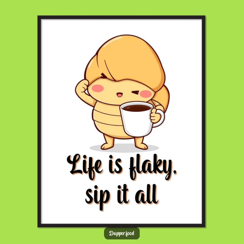 Free Printable Wall Art: Dramatic Croissant Coffee Downloadable Art Piece