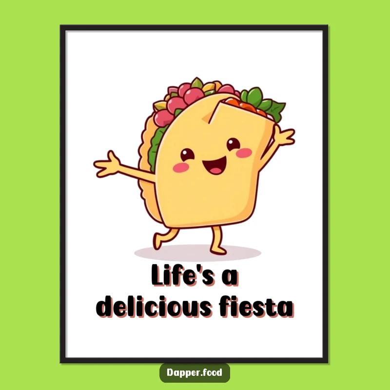 Funny Free Printable Wall Art: Taco and Burrito Dance Party Downloadable Poster