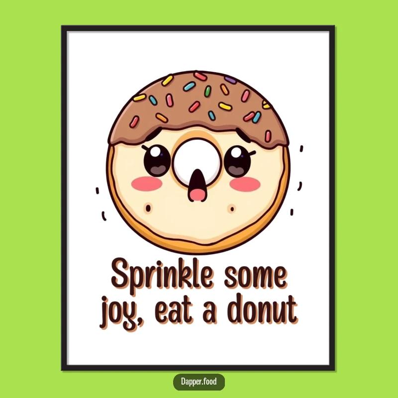 Free Printable Wall Art: Surprised Donut Sprinkle Design, Cheerful & Funny Downloadable Decor