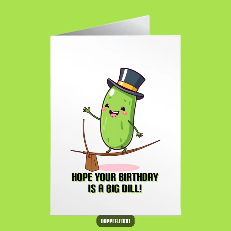 Free Printable Birthday Card: Funny Pickle Tightrope, Hilarious Downloadable Gift