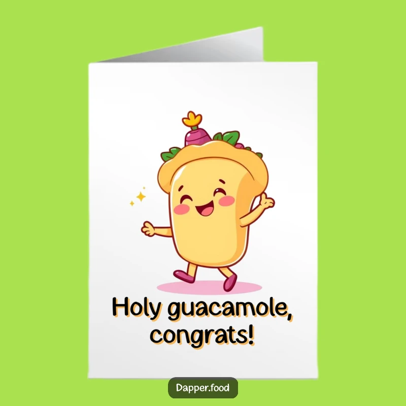 Free Printable Congrats Taco Card: Funny Dancing Fiesta Downloadable Gift