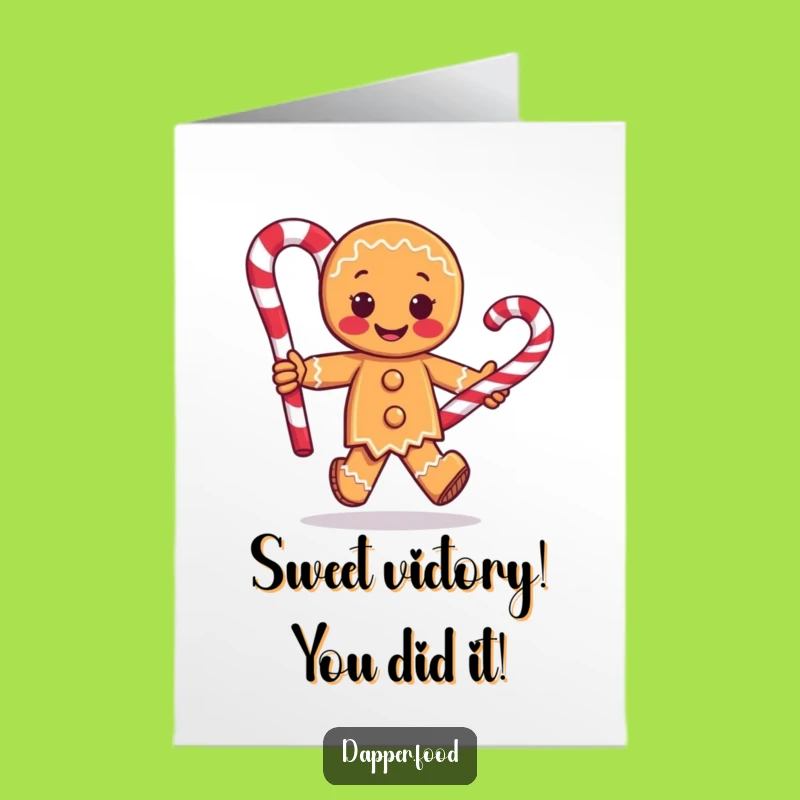 Free Printable Gingerbread Man Congratulations Card: Funny Downloadable Gift for Sweet Success