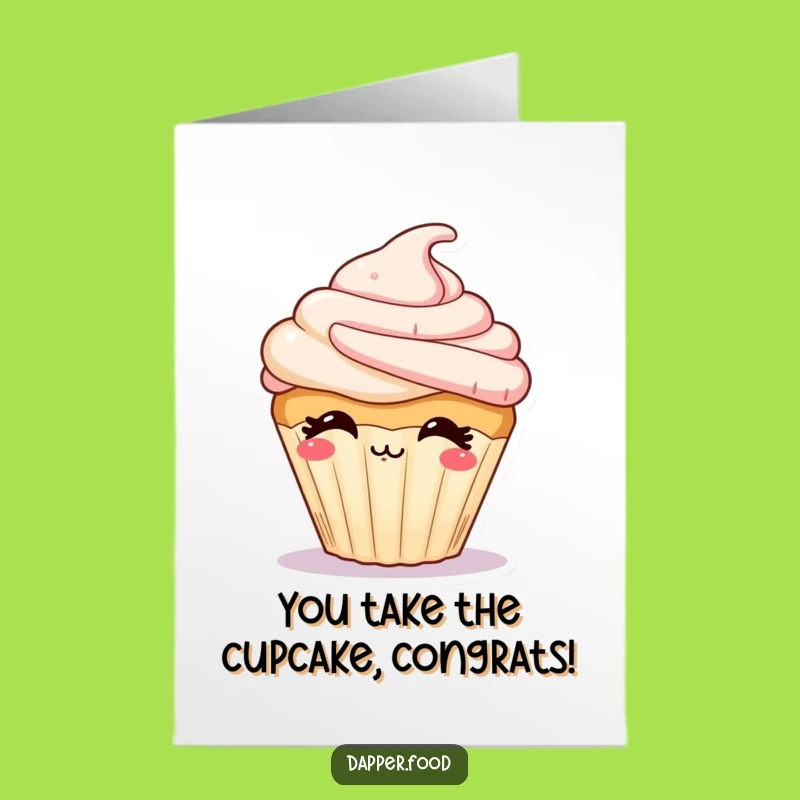 Free Printable Congrats Cupcake Card: Funny Kissing Treat Downloadable Gift