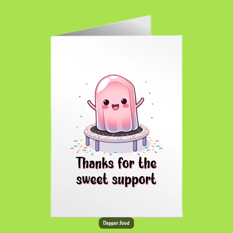 Free Printable Jelly Thank You Card: Funny Bouncing Jelly & Sprinkles Downloadable