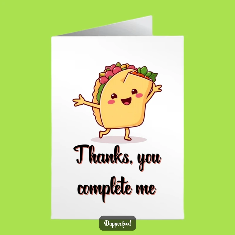 Free Printable Thank You Card: Taco & Burrito Dance Thanks Funny Downloadable Gift