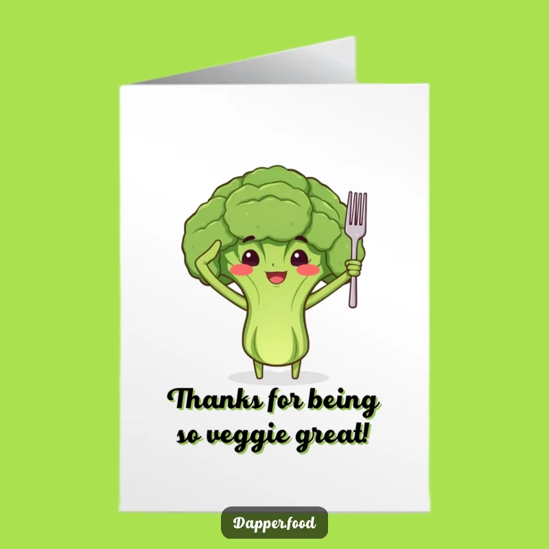 Free Printable Broccoli Thank You Card - Saluting You with Gratitude Downloadable