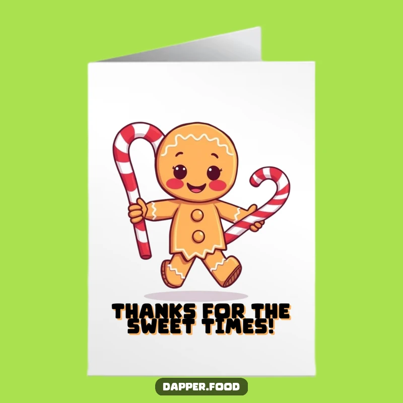 Free Printable Gingerbread Man Thank You Card: Funny Downloadable Gift for Sweet Gratitude