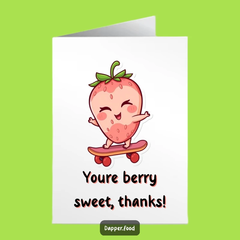 Free Printable Funny Strawberry Thank You Card - Winking Skater, DIY Downloadable Gratitude!