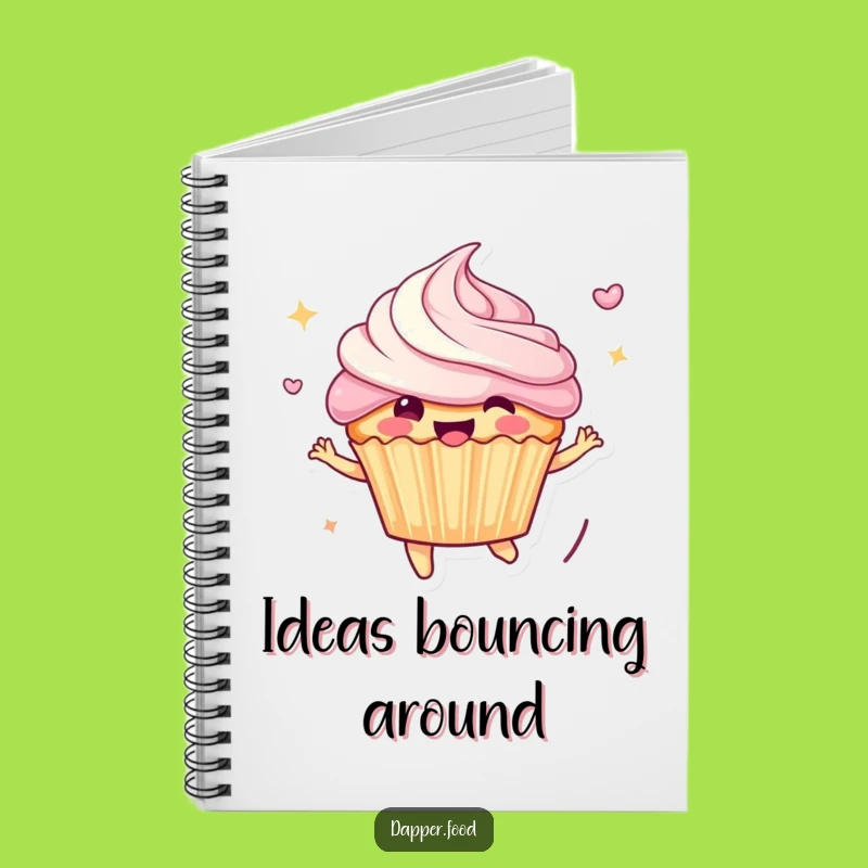 Funny Bouncing Cupcake Notebook: Cheerful Journal for Ideas, Perfect Funny Gift for Writers
