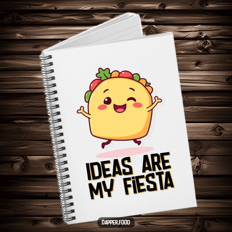 Funny Taco Dancer Notebook: A smiling taco character doing a happy dance, perfect for notes and creative brainstorming.