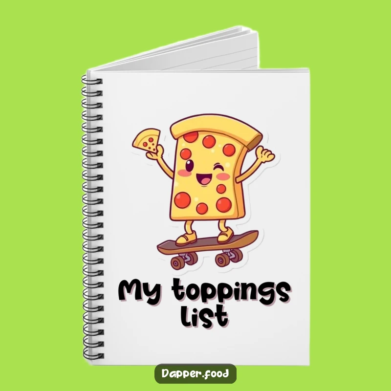 Funny Pizza Skateboarder Notebook: Jot Down Ideas with Pizza-Powered Humor