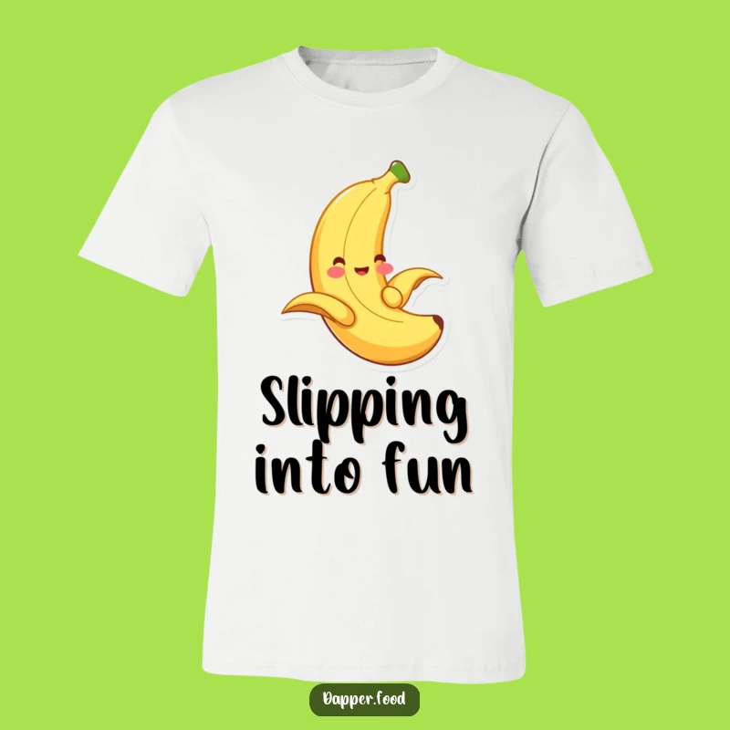Funny Banana Slide T-Shirt - Playful Fruit Lover's Tee