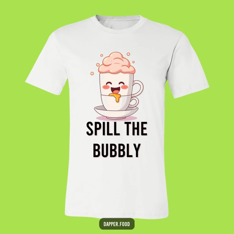 Funny Coffee Mug Spill T-Shirt: Cute Character Tee, Unique Funny Gift for Brew Enthusiasts
