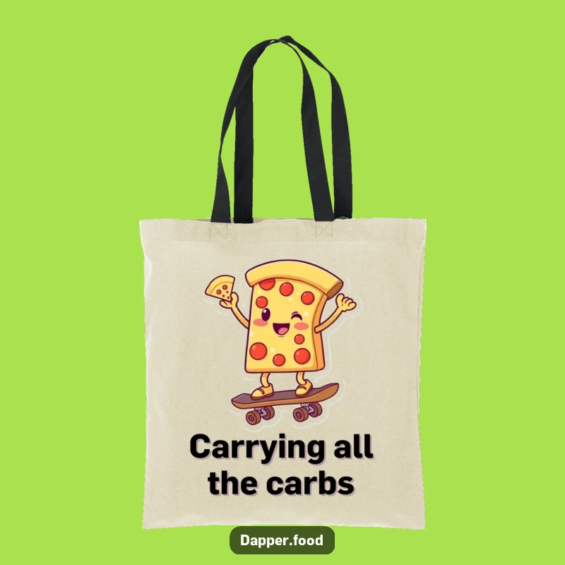Funny Pizza Skateboarder Tote Bag: Carry Your Laughs and Essentials with Style
