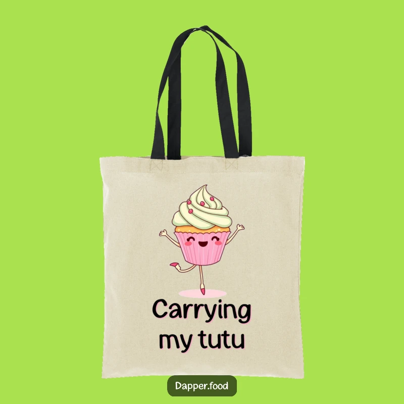 Funny Cupcake Pirouette Tote Bag - Ballet Sweetness Carryall, Gift