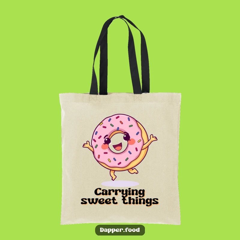 Funny Donut Cartwheel Tote Bag: Carry Sweetness, Unique Treat Gift