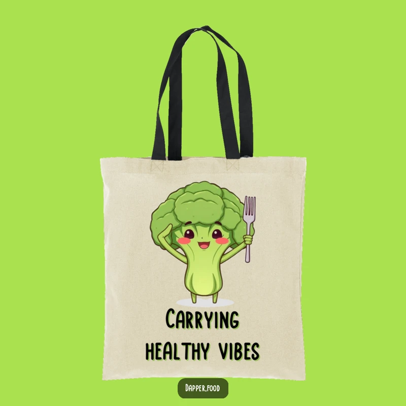Funny Proud Broccoli Salute Tote Bag: Carry Your Greens & Laughs Gift