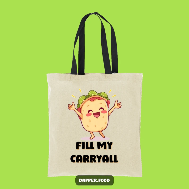 Funny Taco Dance Tote Bag: Carry Your Fiesta with This Cheerful Taco Design