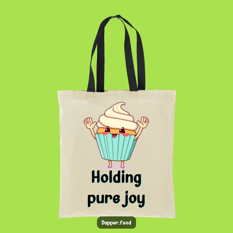 Funny Cupcake High-Five Tote Bag: Carry Celebration, Gift Idea